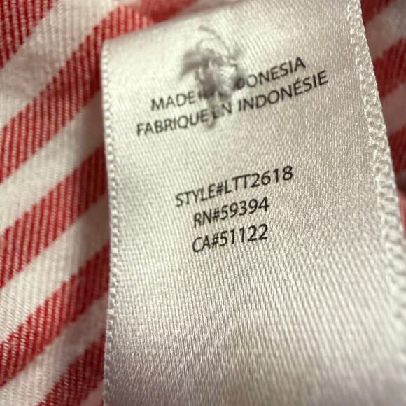 Beach Lunch Lounge Womens Shirt Long Sleeve Button-Down Striped Small Comfort - Picture 4 of 5